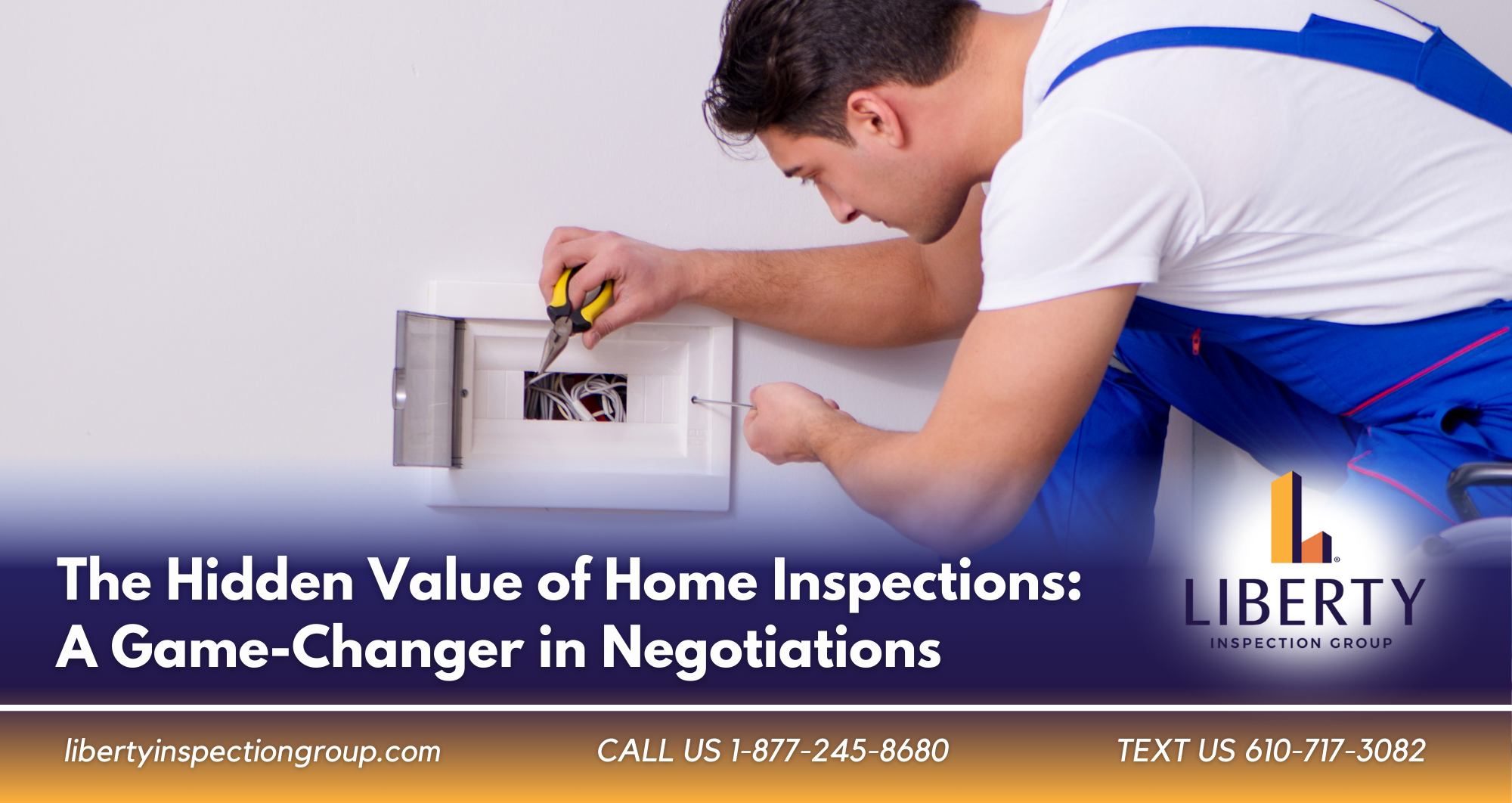 Home inspector examining electrical wiring in a panel box